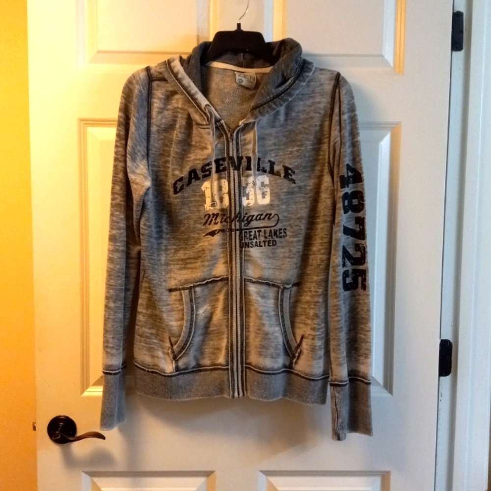 Zen by J. America Gray Zip Jacket Hoodie Size XXL